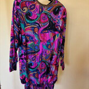 Vintage Judith Ann Creations Sequin Silk Dress – XS